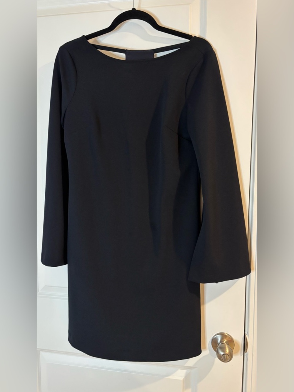 Classic Black Long-Sleeve Shift Dress